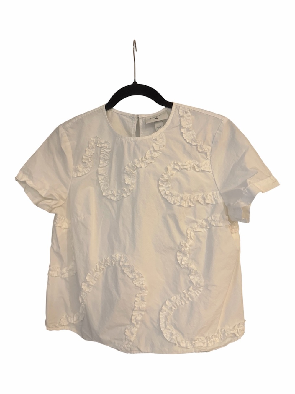kate spade White Short Sleeve Ruffle Pattern Top (target collab)